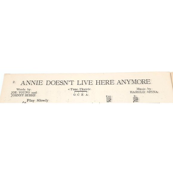 Vintage Sheet Music Annie Doesn't Live Here Anymore 1933 Young Burke Spina - Picture 3 of 4